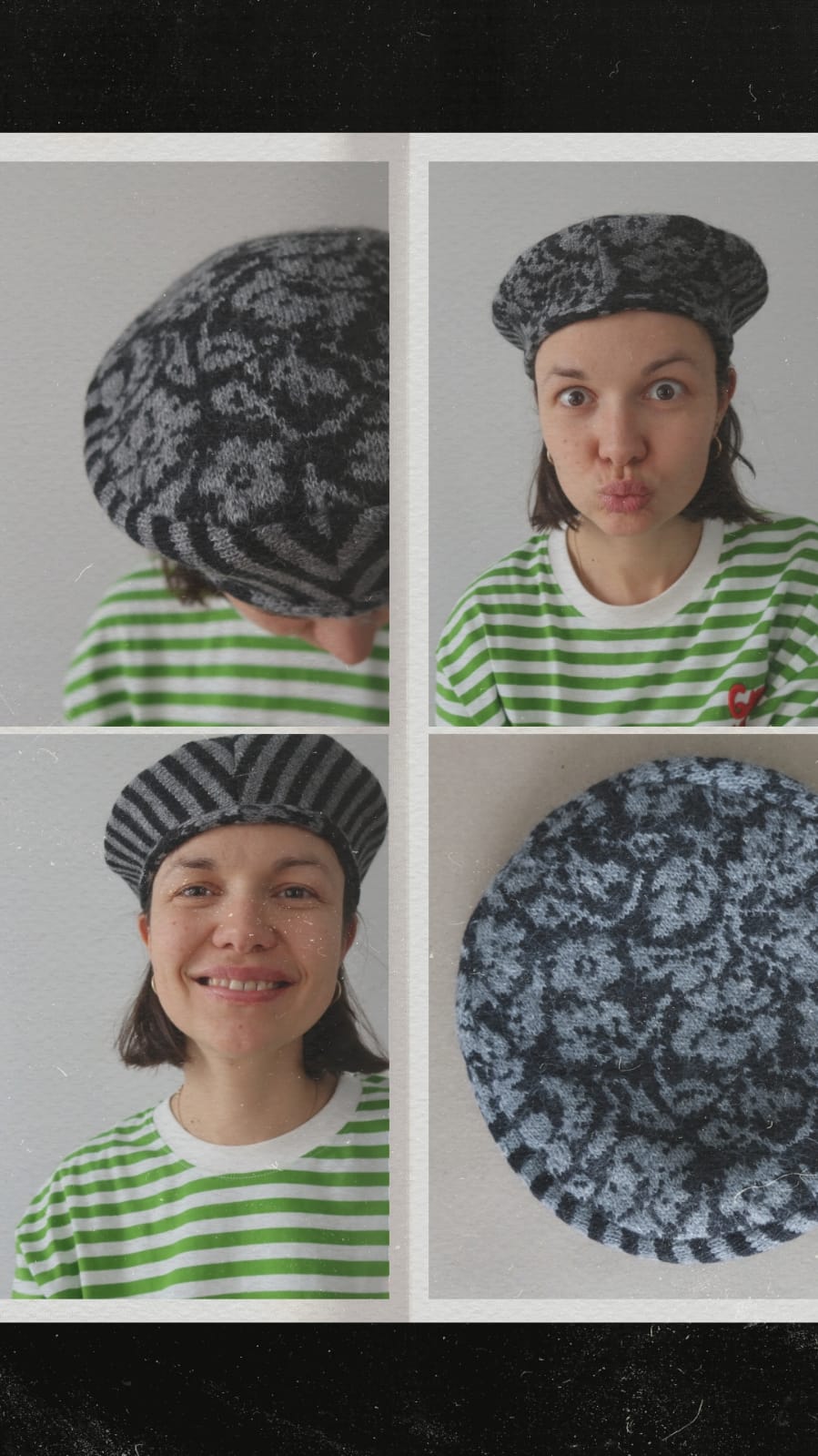 BERET - BLACK PATCHWORK