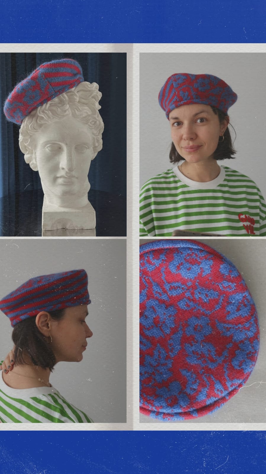 BERET - BLUE PATCHWORK