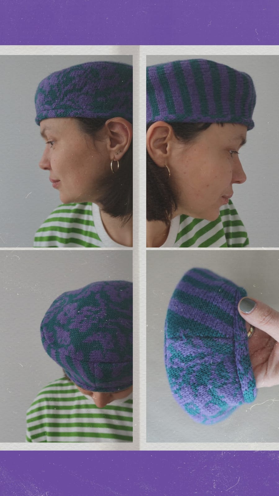 BERET - VIOLET PATCHWORK